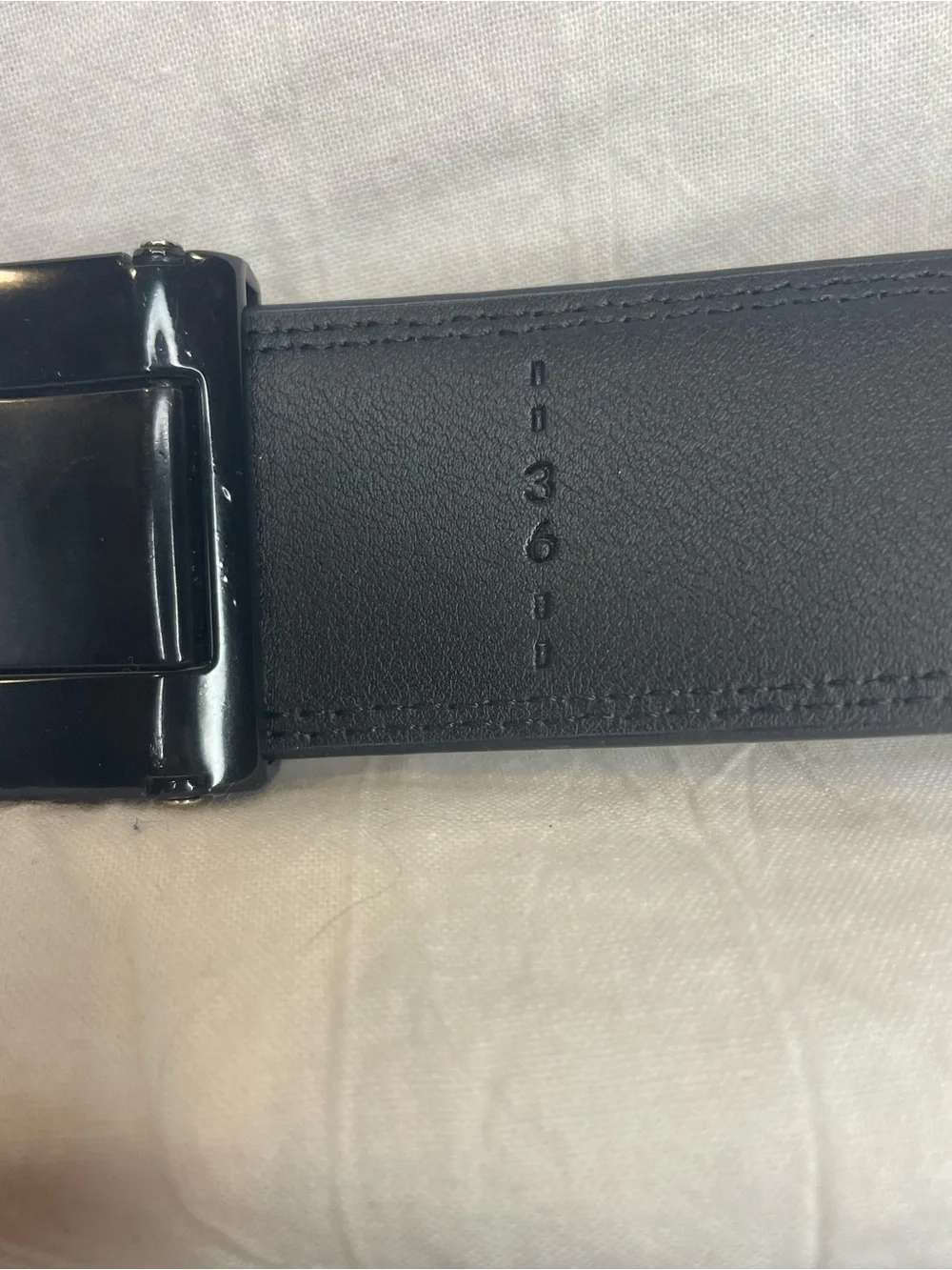 Lavemi Men’s Black Leather Ratchet Belt Automatic Buckle 43”